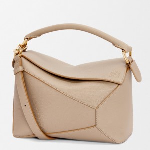 Loewe Puzzle Small Bag in Sand Soft Grained Leather