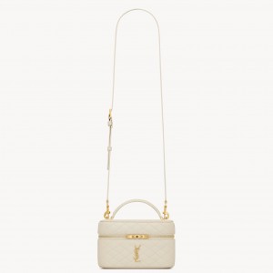 Saint Laurent Gaby Mini Vanity Bag in White Lambskin