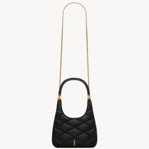 Saint Laurent Sade Hobo Bag in Black Leather