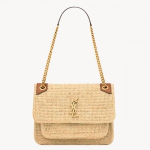 Saint Laurent Niki Medium Bag in Natural Raffia