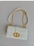 Dior 30 Montaigne East-West Bag with Chain in White Calfskin