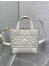Dior Toujours Vertical Small Tote Bag in White Macrocannage Calfskin