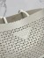 Prada Large Tote Bag in White Perforated Leather