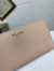 Prada Zip Around Wallet in Powder Pink Saffiano Calfskin