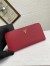 Prada Zip Around Wallet in Red Saffiano Calfskin