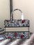Dior Small Book Tote In Multicolor Mille Fleurs Embroidery