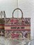 Dior Large Dioriviera Book Tote in Raffia with Pink Toile de Jouy Sauvage Embroidery 