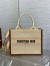 Dior Small Book Tote Bag with Strap in Beige Oblique Embroidered Raffia