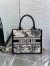 Dior Small Book Tote Bag with Strap in Zodiac Embroidery and Black Calfskin 