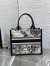 Dior Small Book Tote Bag with Strap in Zodiac Embroidery and Black Calfskin 