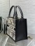 Dior Small Book Tote Bag with Strap in Zodiac Embroidery and Black Calfskin 