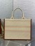 Dior Medium Book Tote Bag with Strap in Beige Oblique Embroidered Raffia