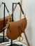 Dior Saddle Bag with Strap in Brown Grained Calfskin
