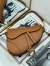 Dior Saddle Bag with Strap in Brown Grained Calfskin