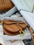 Dior Saddle Bag with Strap in Brown Grained Calfskin