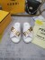 Fendi Fendigraphy Slides In White Calfskin