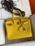 Hermes Birkin 25 Retourne Handmade Bag In Jaune de Naples Clemence Leather
