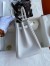 Hermes Birkin 25 Retourne Handmade Bag In Gris Pale Epsom Calfskin