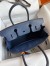 Hermes Birkin 30 Retourne Handmade Bag In Blue Saphir Clemence Leather