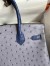 Hermes HSS Birkin 30 Bicolor Bag in Gris Agate and Blue Iris Ostrich Leather