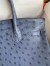 Hermes Birkin 30 Retourne Handmade Bag In Blue de Malte Ostrich Leather