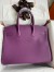 Hermes Birkin 35 Retourne Handmade Bag in Anemone Clemence Leather 