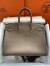 Hermes Birkin 35 Retourne Handmade Bag In Taupe Clemence Leather 