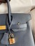 Hermes Birkin 35 Retourne Handmade Bag in Blue Nuit Epsom Calfskin