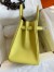 Hermes Birkin 35 Retourne Handmade Bag in Lime Epsom Calfskin