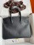 Hermes Birkin 35 Retourne Handmade Bag in Black Epsom Calfskin