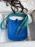 Hermes Evelyne Mini Handmade Bag in Blue Hydra Clemence Leather