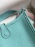 Hermes Evelyne Mini Handmade Bag in Blue Atoll Clemence Leather