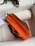 Hermes Evelyne Mini Handmade Bag in Orange Clemence Leather 