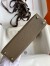 Hermes Kelly Mini II Sellier Bicolor Handmade Bag in Taupe and Craie Epsom Calfskin