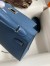 Hermes Kelly Mini II Sellier Handmade Bag In Blue Agate Epsom Calfskin