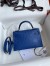 Hermes Kelly Mini II Sellier Handmade Bag In Blue Electric Ostrich Leather
