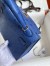 Hermes Kelly Mini II Sellier Handmade Bag In Blue Electric Ostrich Leather