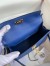 Hermes Kelly Mini II Sellier Handmade Bag In Blue Electric Ostrich Leather
