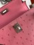Hermes Kelly Mini II Sellier Handmade Bag In Bubblegum Ostrich Leather