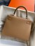 Hermes Kelly Sellier 25 Handmade Bag In Chai Epsom Calfskin 