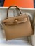 Hermes Kelly Sellier 25 Handmade Bag In Chai Epsom Calfskin 