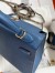Hermes Kelly Sellier 25 Handmade Bag In Deep Blue Epsom Calfskin