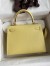 Hermes Kelly Sellier 25 Handmade Bag In Jaune Poussin Epsom Calfskin
