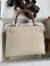Hermes HSS Kelly 25 Sellier Bag in Craie/Gold/Mauve Pale Epsom Calfskin