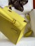 Hermes Kelly Sellier 28 Handmade Bag In Lime Epsom Calfskin 