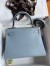 Hermes Kelly Retourne 28 Handmade Bag in Blue Lin Evercolor Calfskin