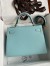 Hermes Kelly Sellier 32 Handmade Bag Blue Atoll Black Epsom Calfskin 