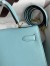 Hermes Kelly Sellier 32 Handmade Bag Blue Atoll Black Epsom Calfskin 