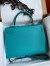 Hermes Kelly Sellier 32 Handmade Bag in Blue Paon Epsom Calfskin