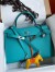 Hermes Kelly Sellier 32 Handmade Bag in Blue Paon Epsom Calfskin